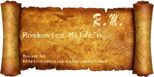 Roskovics Milán névjegykártya